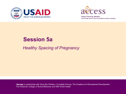 Healthy Spacing of Pregnancy