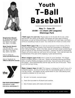 May 7&mdash; June 25 10:00 - 11:15am (All Leagues) Otsiningo Park