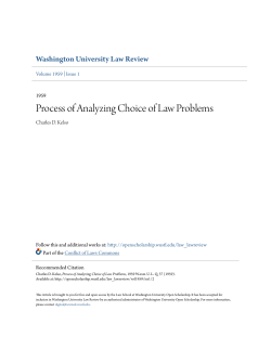 Process of Analyzing Choice of Law Problems