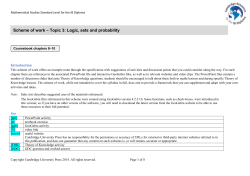 Scheme of work – Topic 3: Logic, sets and probability