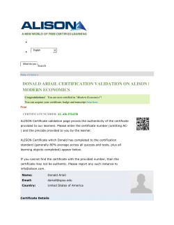DONALD ARIAIL CERTIFICATION VALIDATION ON ALISON