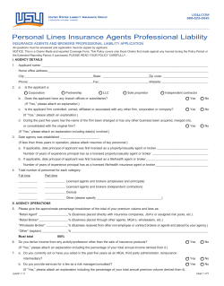 Personal Lines Insurance Agents Professional Liability