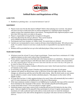 Softball Rules and Regulations of Play