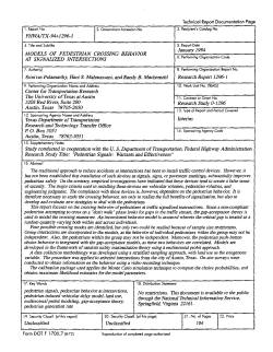 Models of Pedestrian Crossing Behavior at