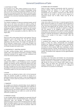 1- ACCEPTANCE OF TERMS The acceptance of our offers implies