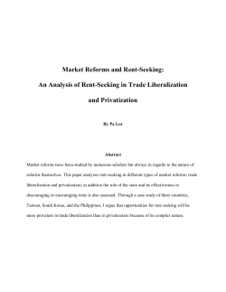 Market Reforms and Rent-Seeking: An Analysis of Rent