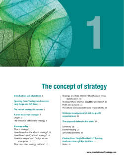 The concept of strategy - Foundations of Strategy
