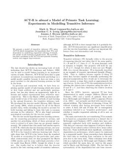 ACT-R is almost a Model of Primate Task Learning: Experiments in