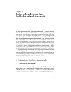 Random walks and stopping times: classifications and preliminary