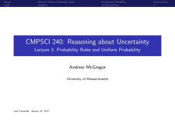 CMPSCI 240: Reasoning about Uncertainty