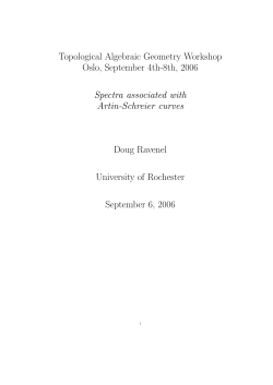 Slides for talk given at the workshop on Topological