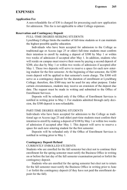 expenses - Lynchburg College