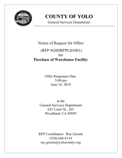 Notice of Request for Offers (RFP #GSDRFPLH1001) for Purchase