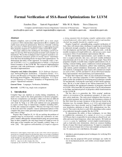Formal Verification of SSA-Based Optimizations for LLVM