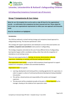 Group 7 Sign Off Template - Leicestershire and Rutland