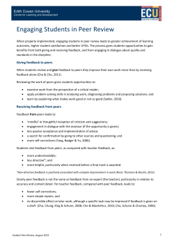 Student Peer Review - Edith Cowan University