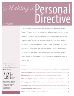 Making a Personal Directive in Alberta