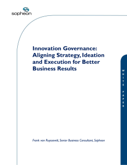 Innovation Governance: Aligning Strategy, Ideation and