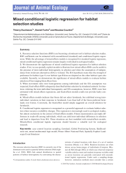 Mixed conditional logistic regression for habitat selection studies