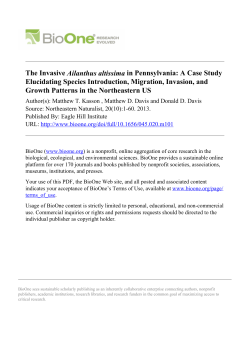 The Invasive Ailanthus altissima in Pennsylvania: A Case Study
