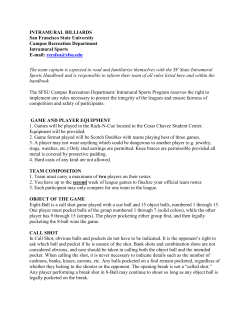Billiards Rules - San Francisco State University