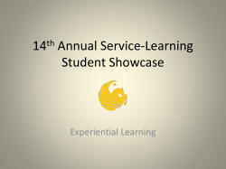 12th Annual Service-Learning Student Showcase