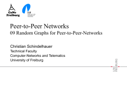 Peer-to-Peer Networks 09 Random Graphs for Peer-to-Peer