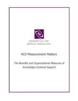 KCS Measurement Matters - Consortium for Service Innovation