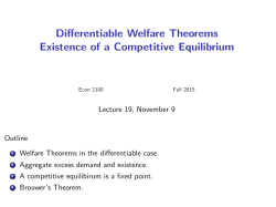 Diflerentiable Welfare Theorems Existence of a Competitive