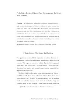 Probability, Rational Single-Case Decisions and the Monty Hall
