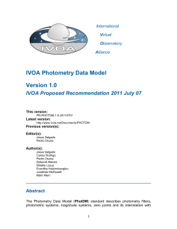 IVOA Photometry Data Model