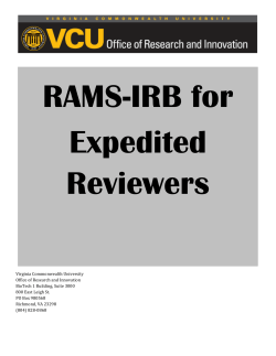 RAMS-IRB Reviewer Guide - Expedited