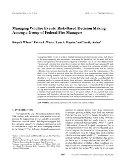 Managing Wildfire Events: RiskBased Decision Making Among a