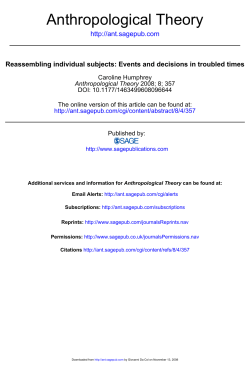 Anthropological Theory - Mongolia and Inner Asia Studies Unit