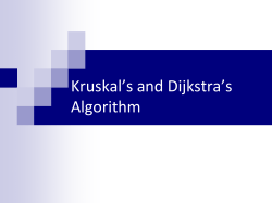 Kruskal`s and Dijkstra`s Algorithm