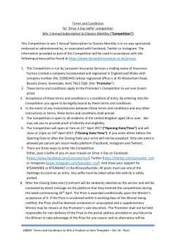 Terms and Conditions for `Drive it Day Selfie` competition Win 1