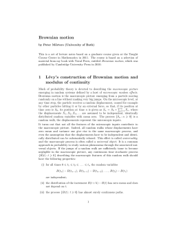 Brownian motion 1 L&eacute;vy`s construction of