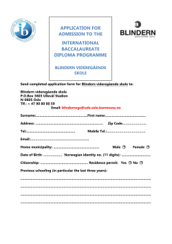 Application deadline: 1 st March 2015