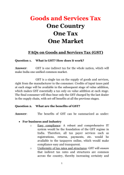 Faq on GST - NEWS ON AIR