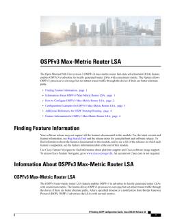 OSPFv3 Max-Metric Router LSA