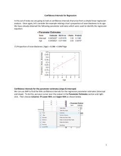 Confidence Intervals for Regression In this set of notes we are going