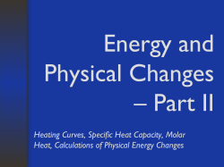 Energy and Physical Changes * Part II