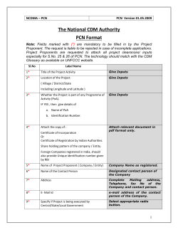 PCN Format - National CDM Authority (NCDMA)