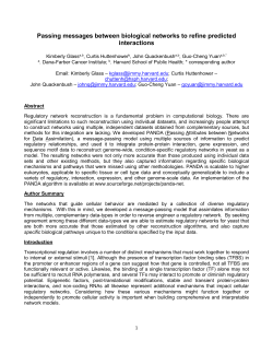 Passing messages between biological networks to refine predicted