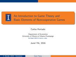 An Introduction to Game Theory and Basic Elements of