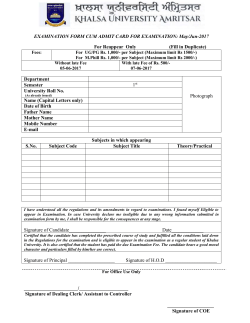Form - Khalsa University, Amritsar