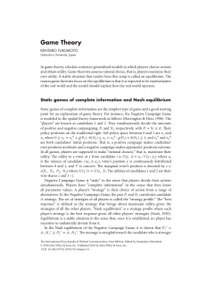 "Game Theory" in: The International Encyclopedia of Political