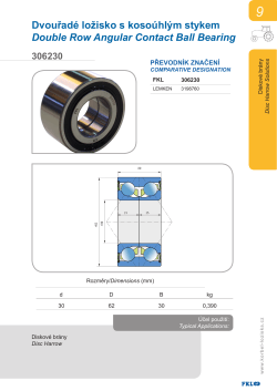 Dvouřad&eacute; ložisko s koso&uacute;hl&yacute;m stykem Double Row Angular Contact