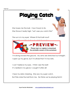 Playing Catch - Super Teacher Worksheets