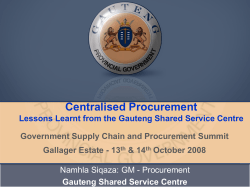 The Procurement Environment